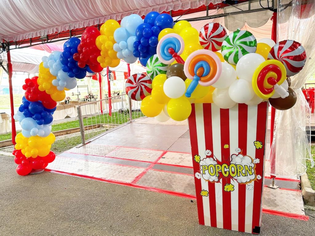 Rainbow Candies Popcorn Balloon Arch Decoration