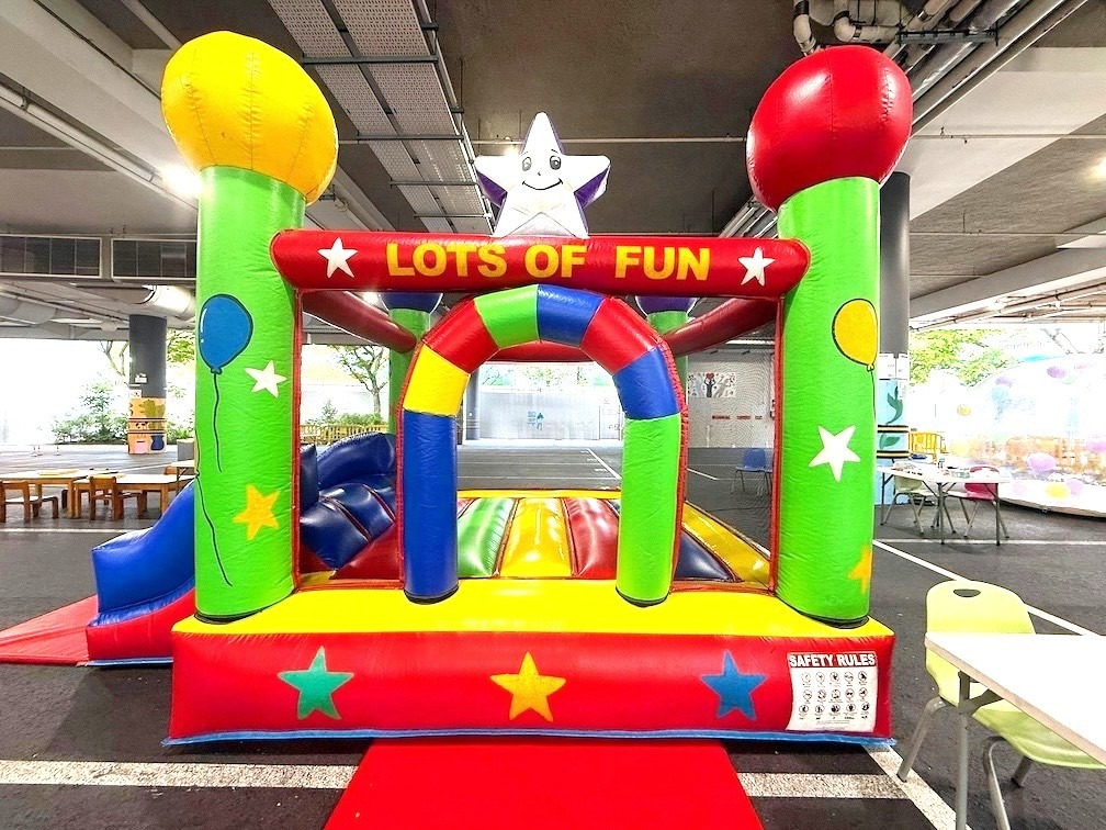 Colorful bouncy castle with lots of fun for kids party rental in Singapore