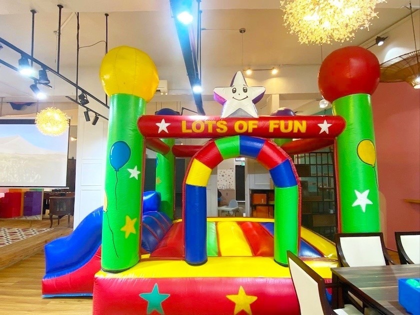 Colorful bouncy castle rental for indoor kids party in Singapore