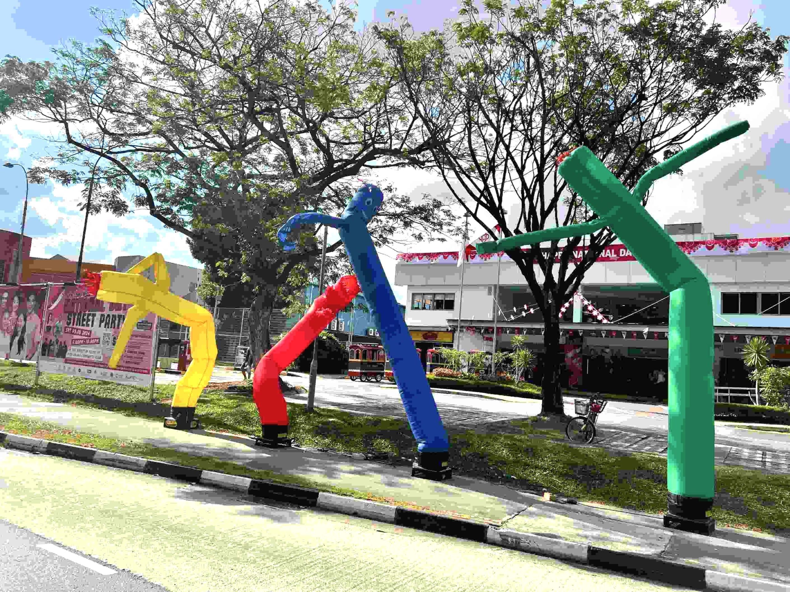 Colorful inflatable air dancers Advertising Balloon Singapore at street party