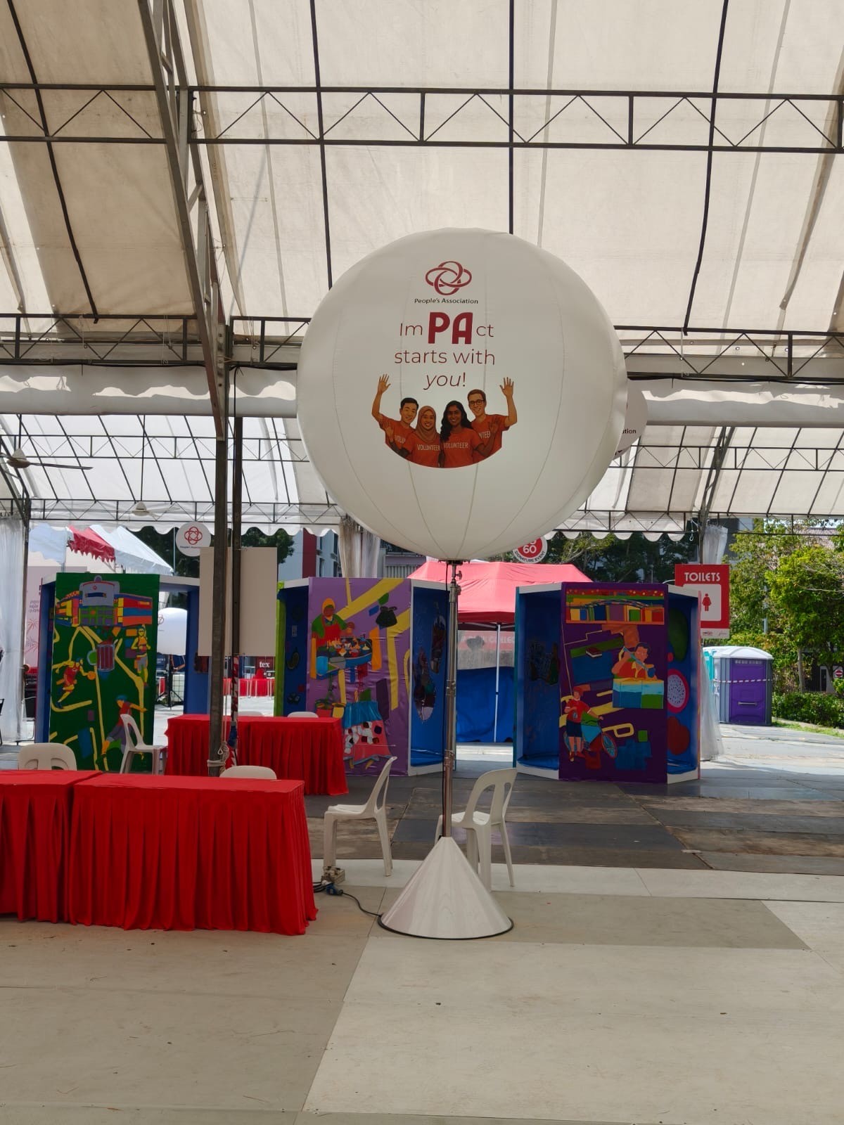 Custom printed Advertising Balloon Singapore stand at community event