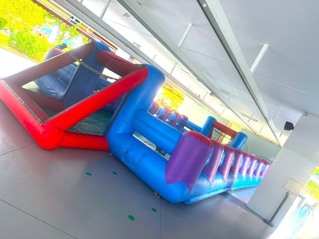 Indoor inflatable obstacle course rental for school event in Singapore