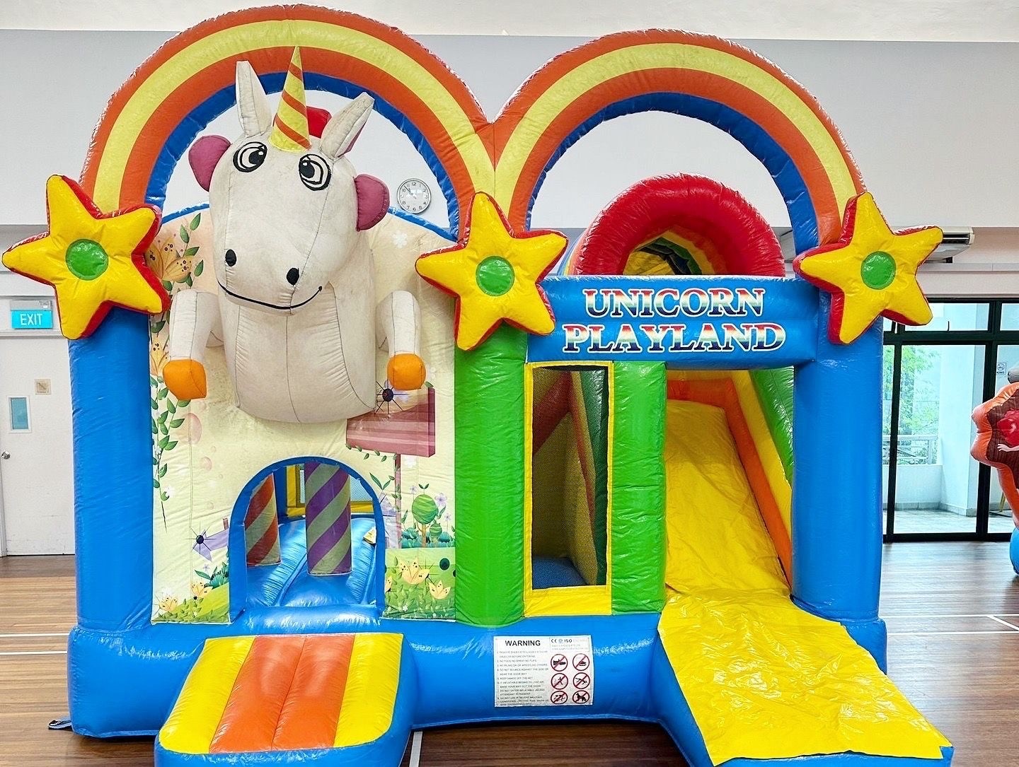 Unicorn playland bouncy castle with slide rental Singapore