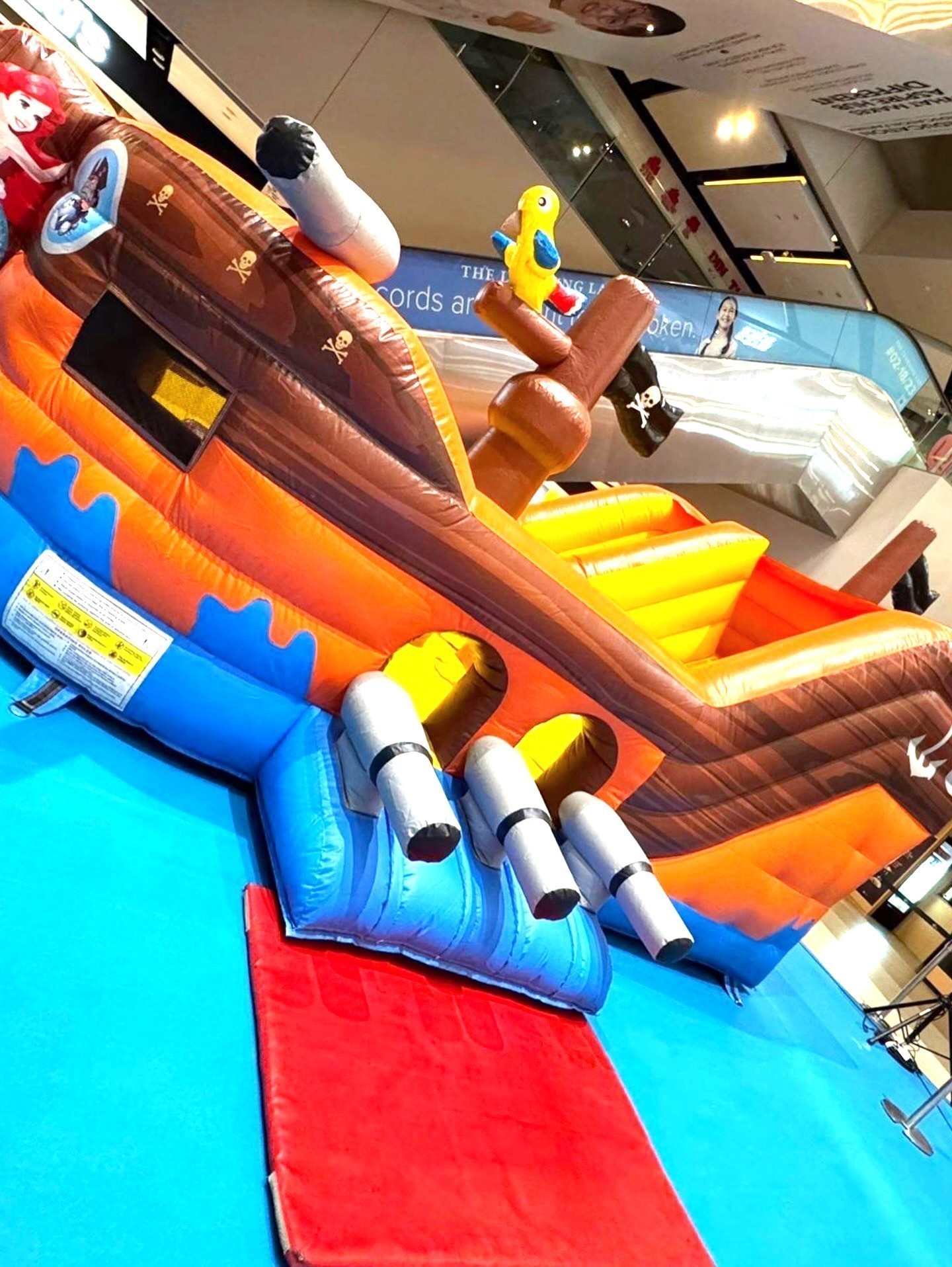 Pirate ship inflatable bouncy castle with slide for mall rental in Singapore