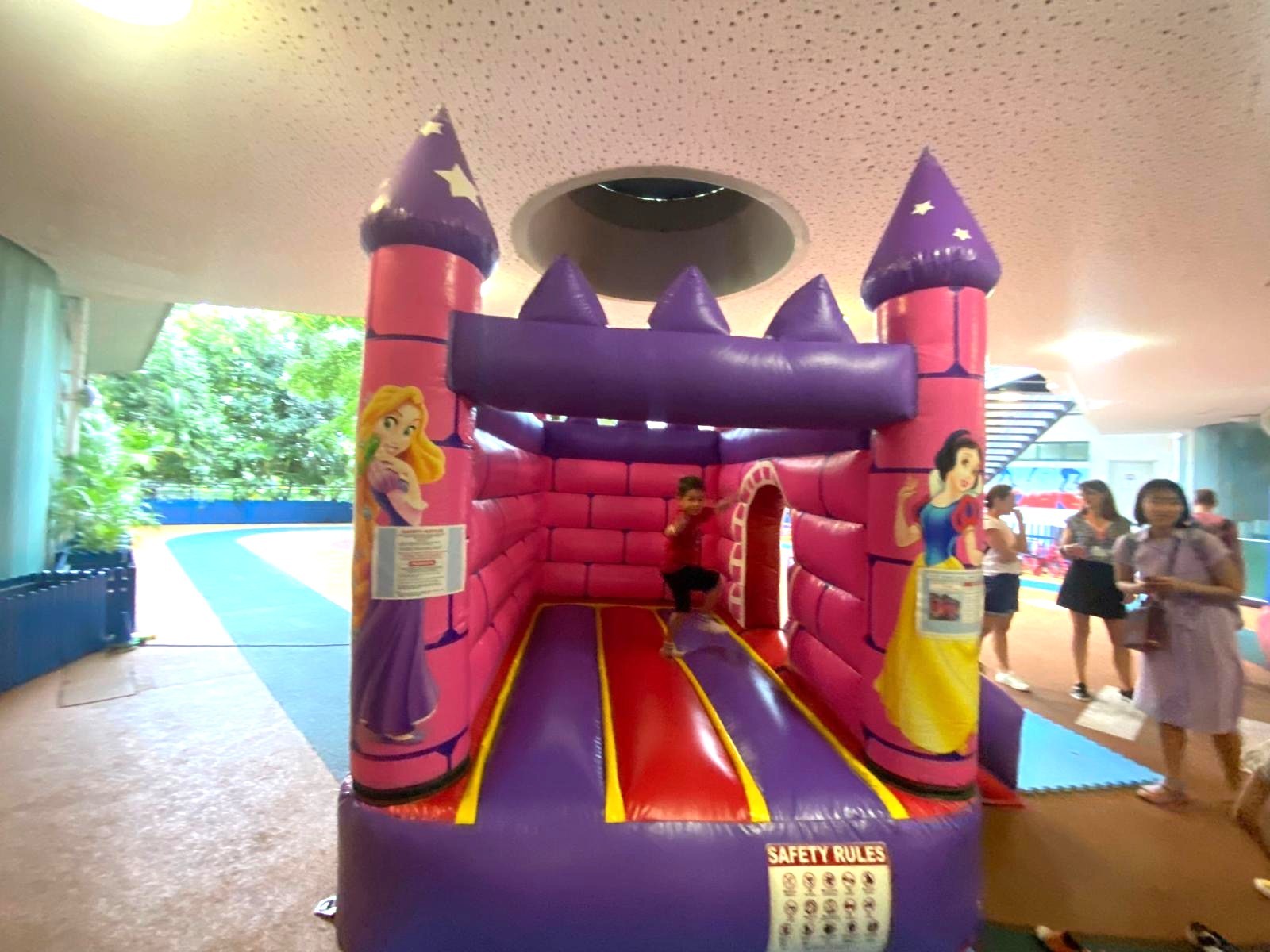 Princess bouncy castle with slide rental for kids birthday party in Singapore