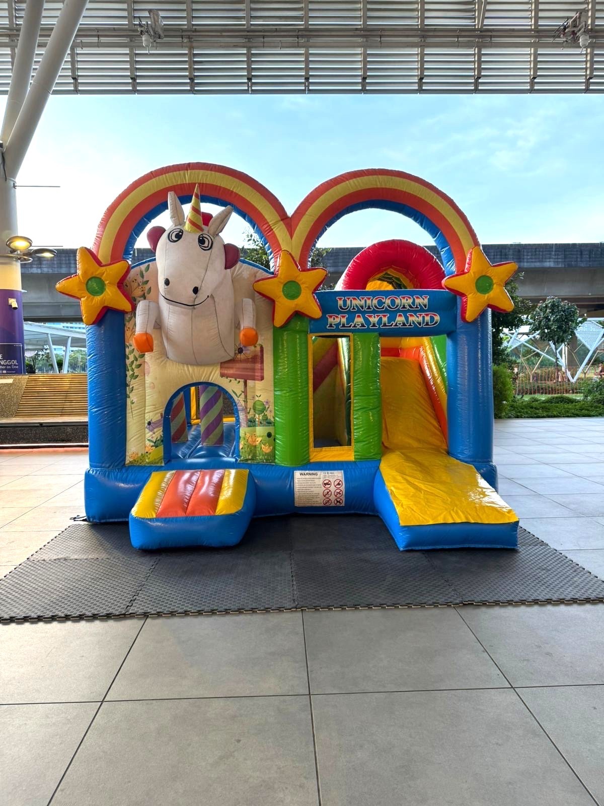 Unicorn playland bouncy castle rental for kids party in Singapore