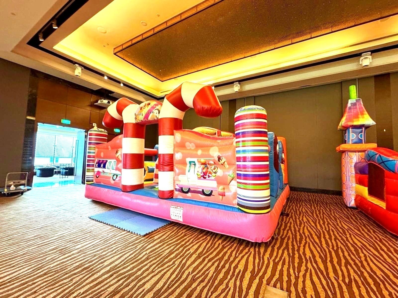 Candy themed bouncy castle rental at hotel ballroom Singapore
