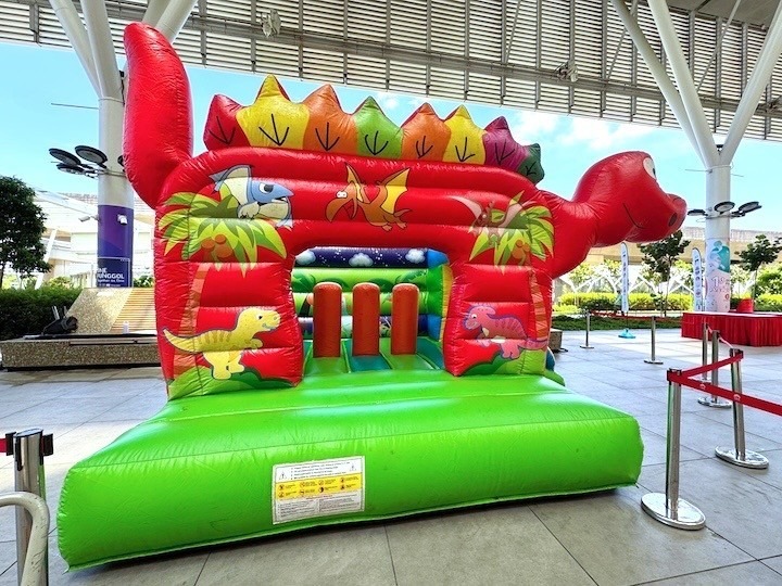 Dinosaur themed bouncy castle rental for kids event in Singapore