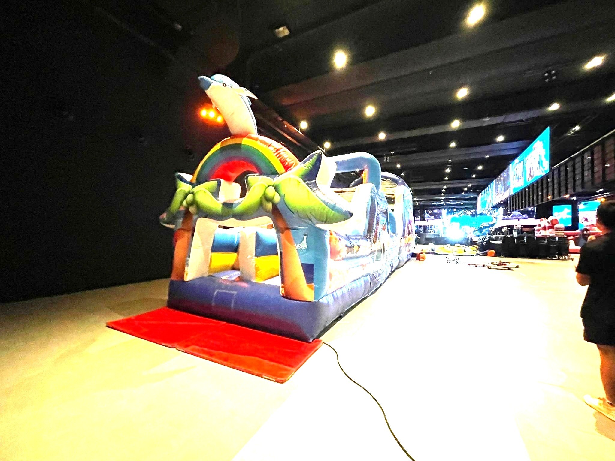 Large ocean themed bouncy castle obstacle course for indoor event in Singapore