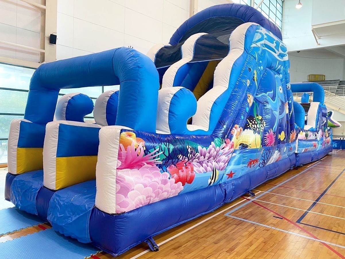 Ocean themed inflatable obstacle course bouncy castle Singapore indoor event rental