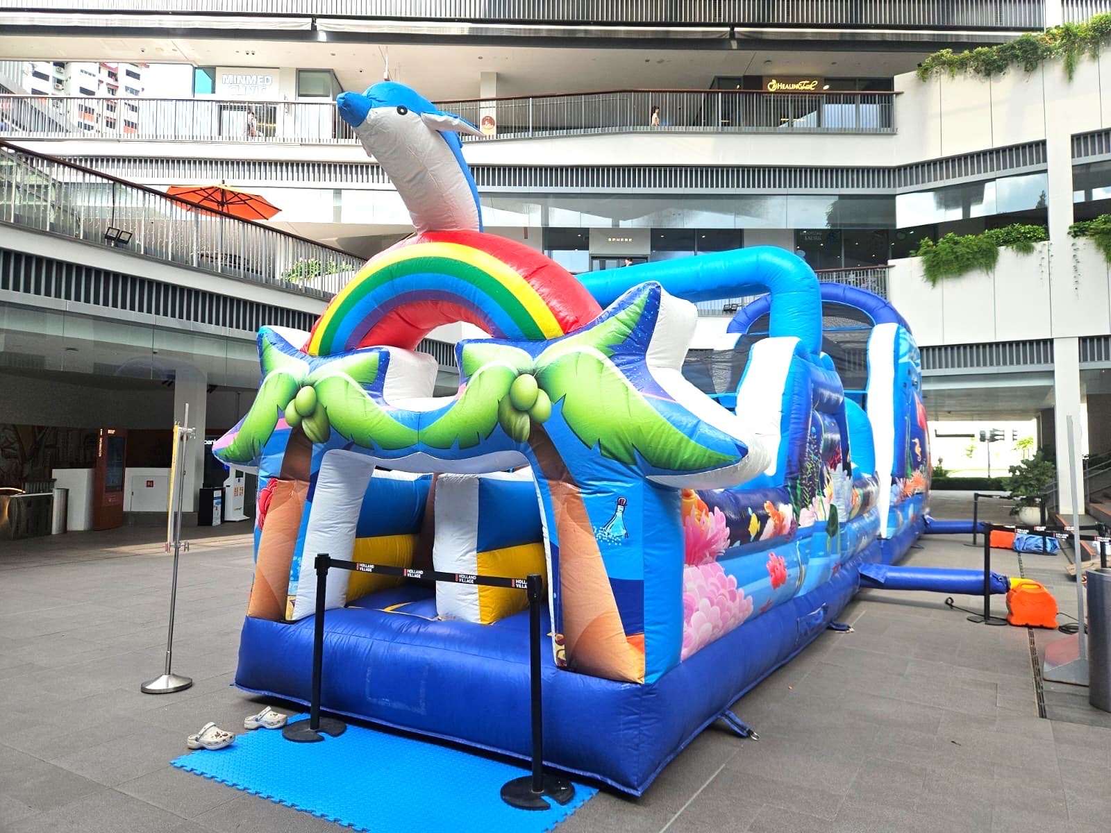 Ocean themed inflatable obstacle course rental for mall event in Singapore