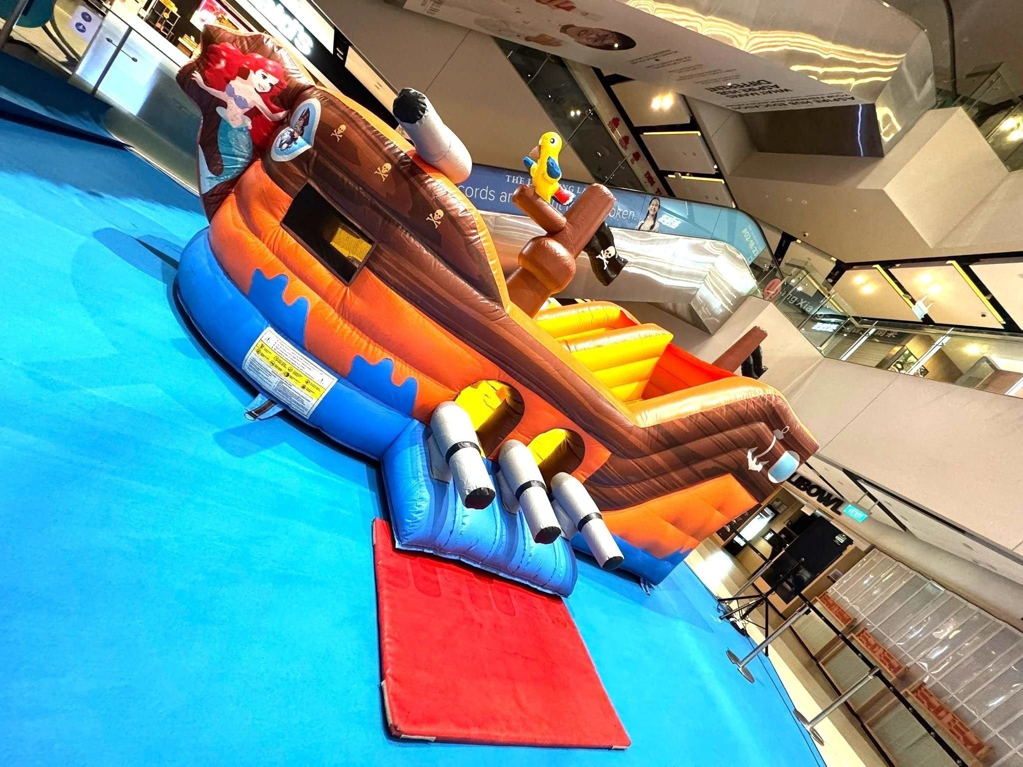 Pirate ship bouncy castle slide rental at shopping mall in Singapore