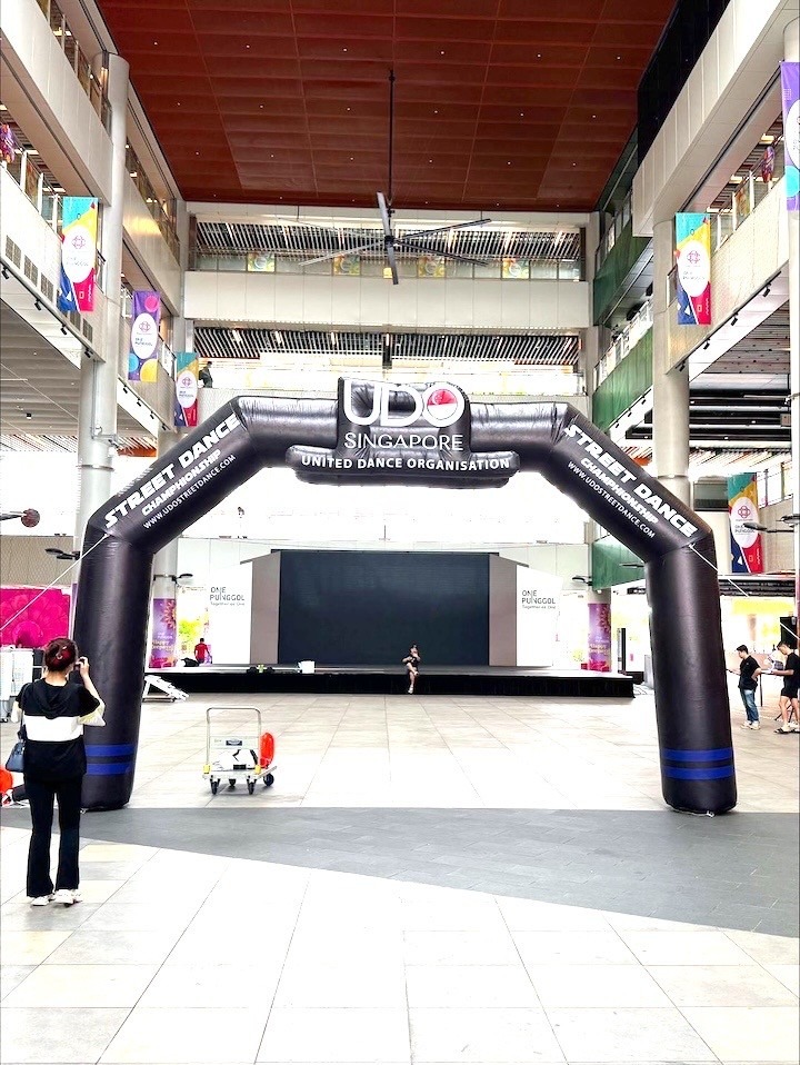 Custom inflatable arch rental at street dance event Singapore