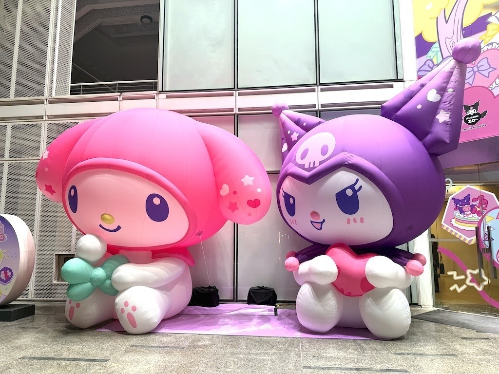 Giant My Melody and Kuromi character inflatables at Singapore event
