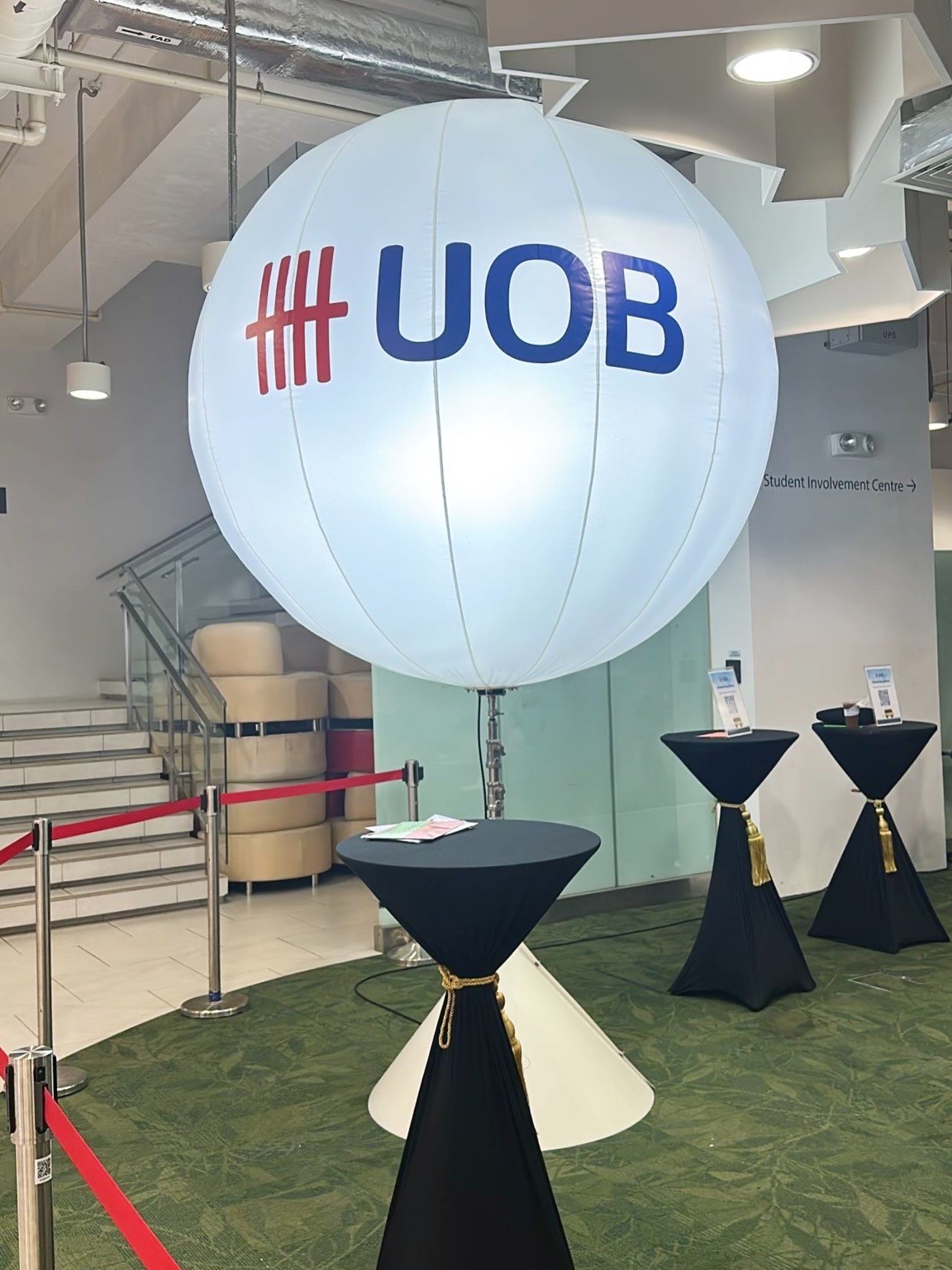 Branded lighted advertising balloon at a corporate event in Singapore